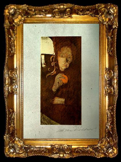 framed  kathe kollwitz kvinna med apelsin, ta009-2